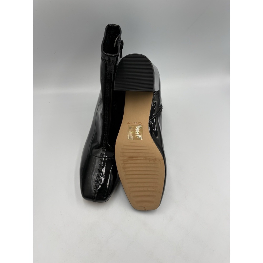 ALDO Lothellima Black Patent Ankle Boots Women US Size 7 - Picture 6 of 12